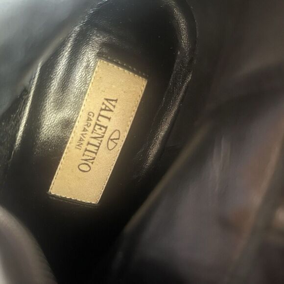 Valentino Black Nappa Leather Mid-Calf Pointed Toe Boots Size 39.5 US 9 - Picture 13 of 16